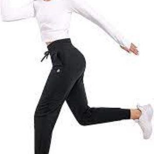Women's Fleece Lined Pants Water Resistant Sweatpants High Waisted Thermal Jogg